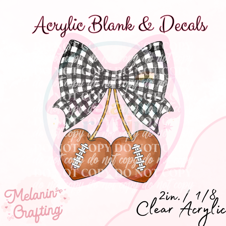 Football Checkered Coquette Acrylic Blank & Decal Set