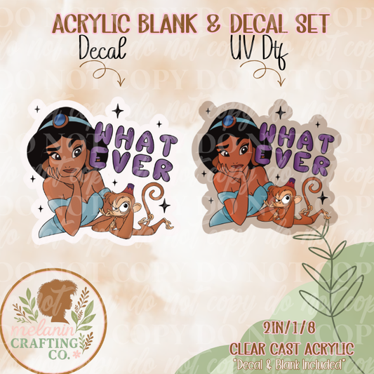 Whatever Jasmine Acrylic Blank & Decal Set
