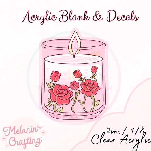 Romance Candle Acrylic Blank & Decal Set