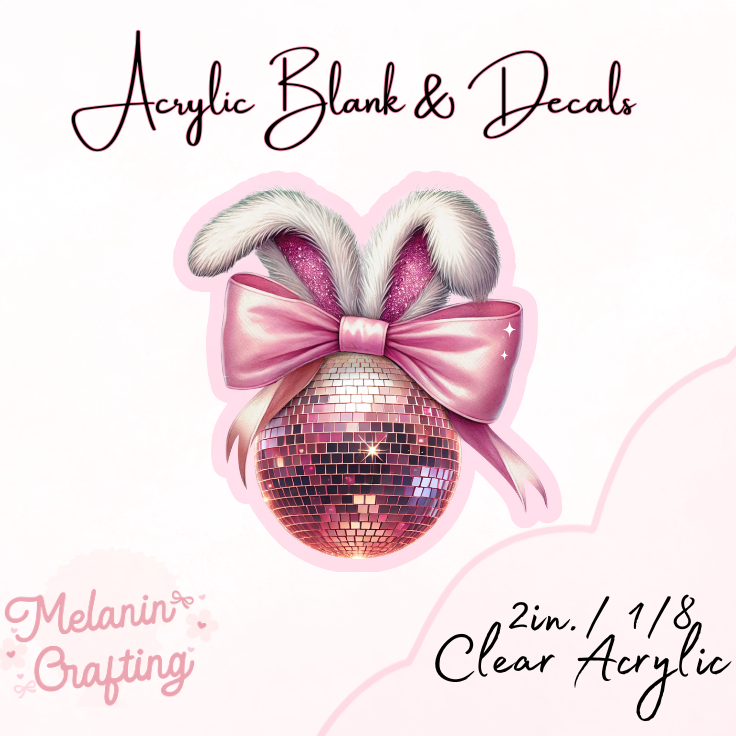 Disco Bunny Acrylic Blank & Decal Set