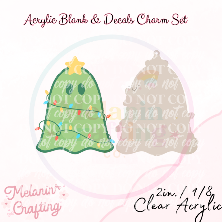 Christmas Ghost Charm & Decal Set