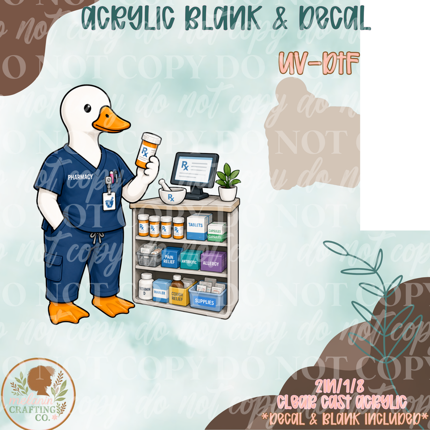 Pharmacy Goose UV DTF Acrylic Blank Set