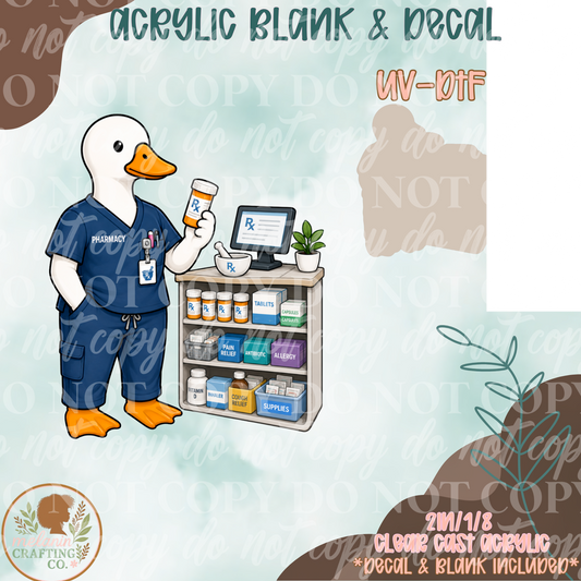 Pharmacy Goose UV DTF Acrylic Blank Set