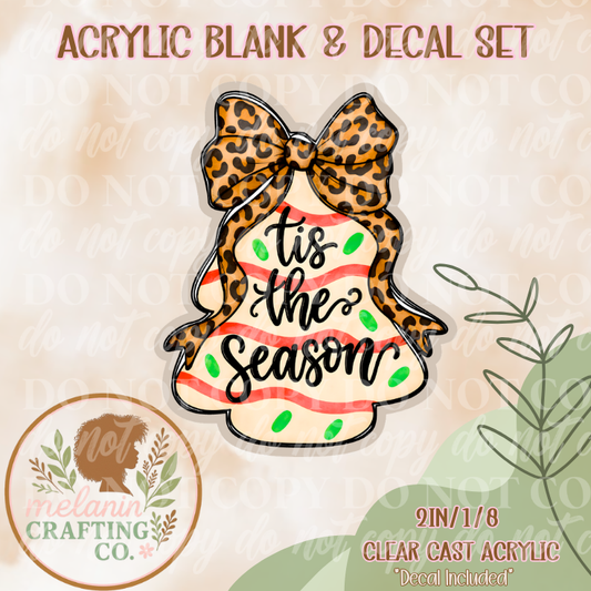Leopard Tis The Season Acrylic Blank & Decal Set