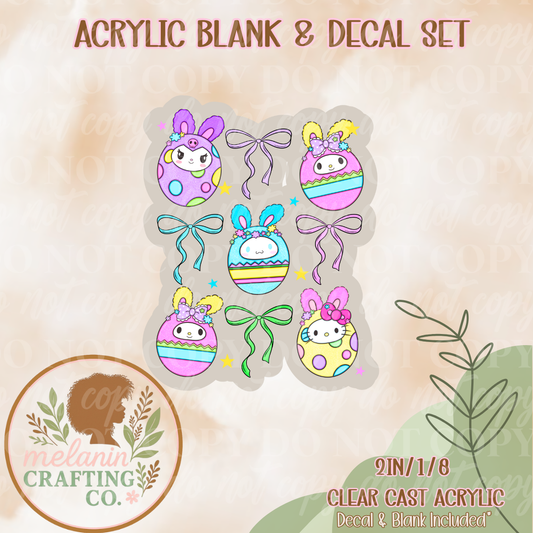 Easter HK UV Dtf Acrylic Blank & Decal Set