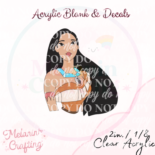 Native American Princess Acrylic Blank & Decal Set