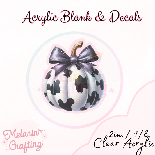 Cow Print Pumpkin Acrylic Blank & Decal Set