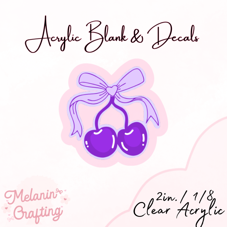 Purple Cherries Acrylic Blank & Decal Set