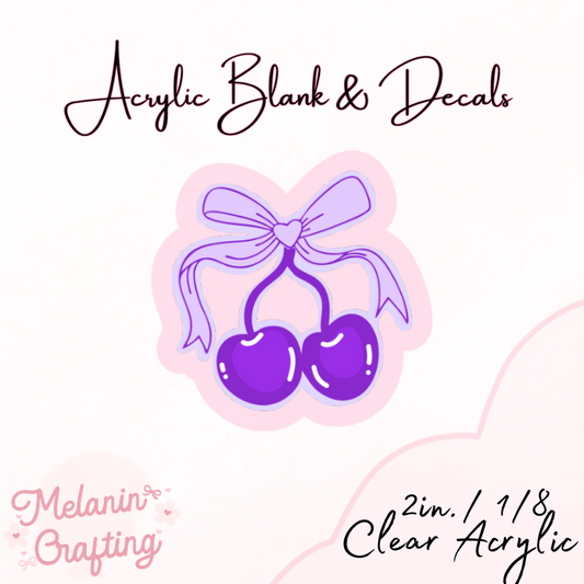 Purple Cherries Acrylic Blank & Decal Set