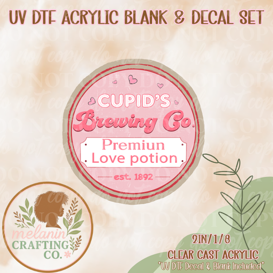 Cupid Brewing Co UV DTF Acrylic Blank & Decal Set