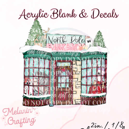 North Pole Bakery Acrylic Blank & Decal Set
