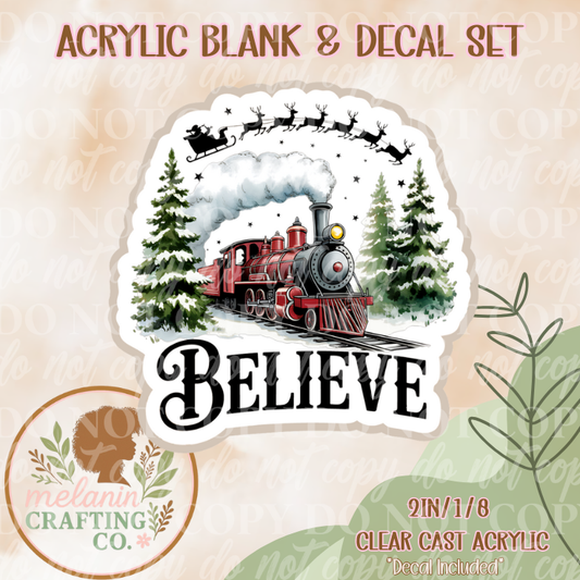 Believe North Pole Acrylic Blank & Decal Set