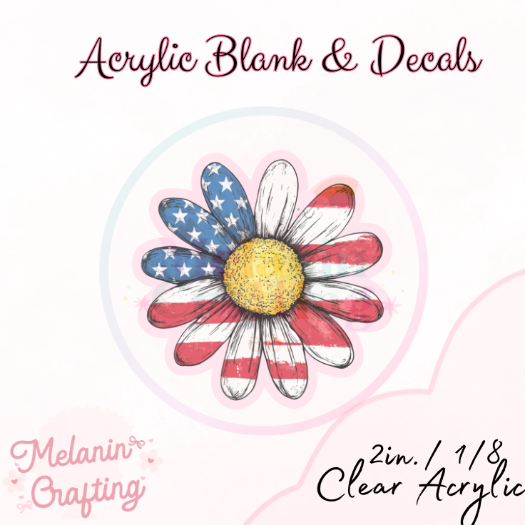 USA Sunflower Acrylic Blank & Decal Set