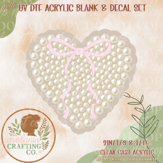Pearl Heart UV DTF Acrylic Blank Set