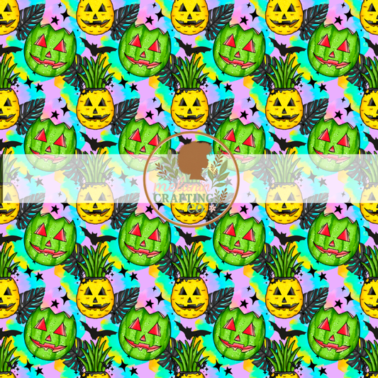 Neon Spooky Fruit 12x12 Adhesive Vinyl