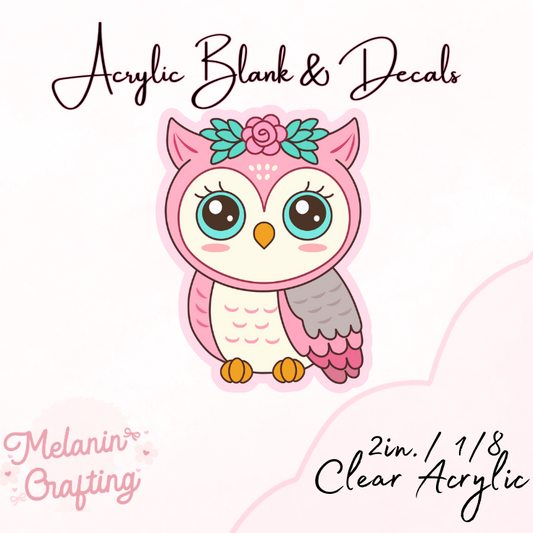 Owl Acrylic Blank & Decal Set