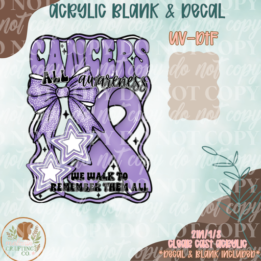All Cancer Awareness UV DTF Acrylic Blank Set
