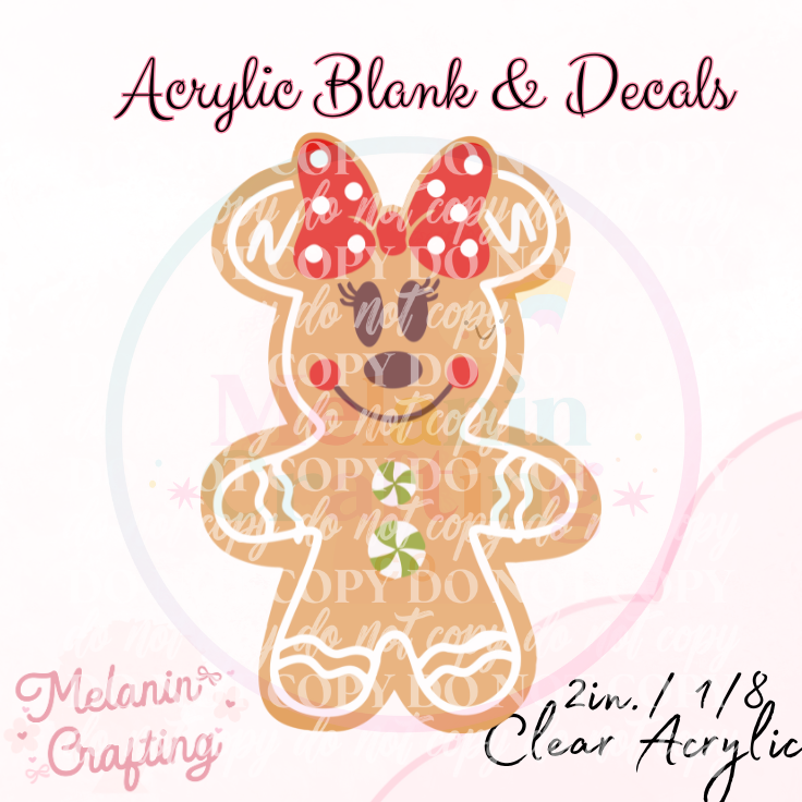 Gingerbread Woman Acrylic Blank & Decal Set