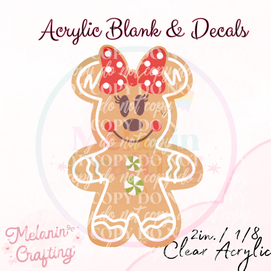 Gingerbread Woman Acrylic Blank & Decal Set