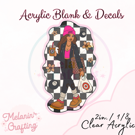 Girly Girl Acrylic Blank & Decal Set