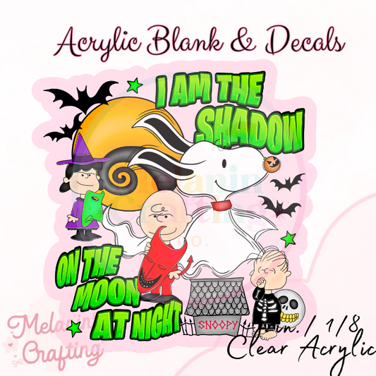 Shadow on Moon At Night Acrylic Blank & Decal Set