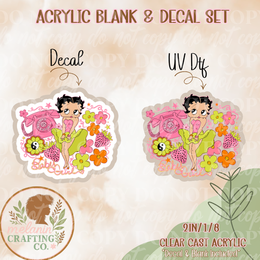 Betty Spring (With Words) Acrylic Blank & Decal Set