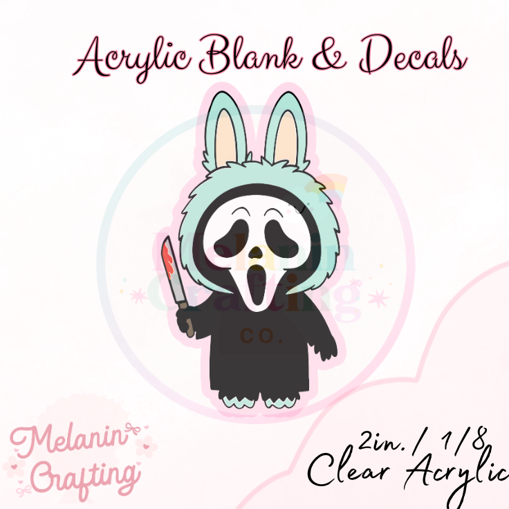 Labubu Ghostface Acrylic Blank & Decal Set