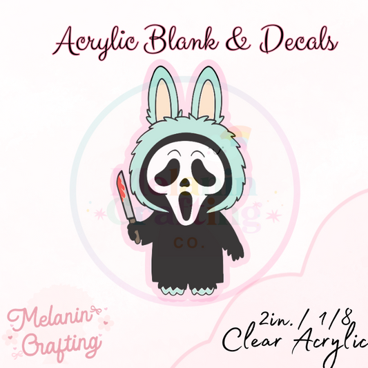 Labubu Ghostface Acrylic Blank & Decal Set