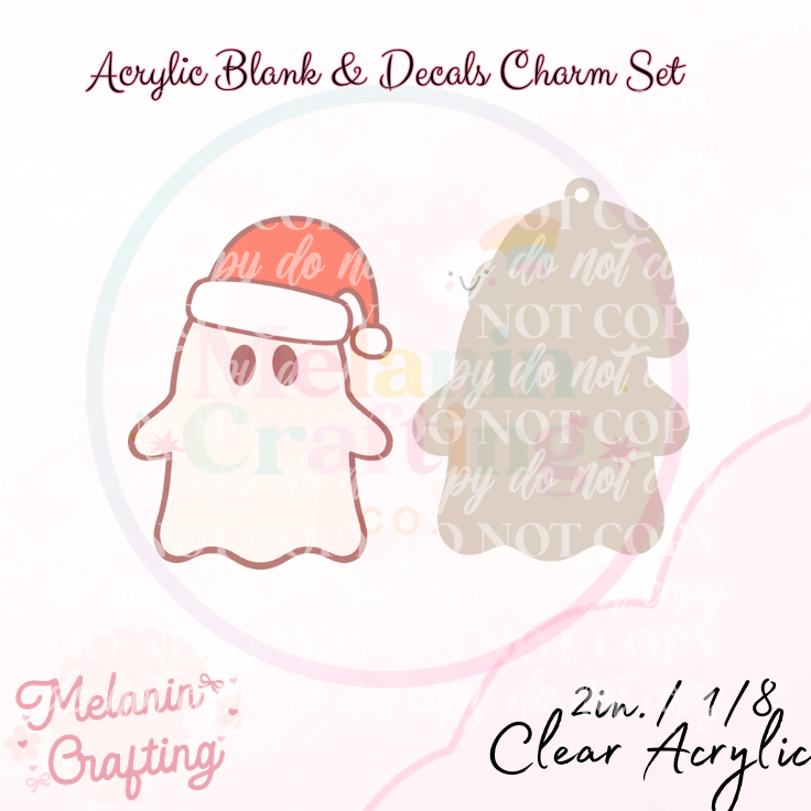 Santa Ghost Charm & Decal Set