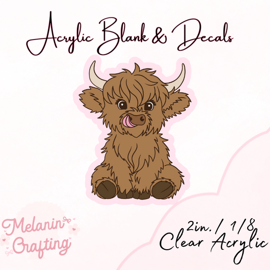 Highland Cow Acrylic Blank & Decal Set