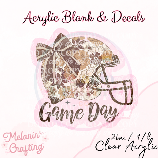 Floral Helmet Acrylic Blank & Decal Set