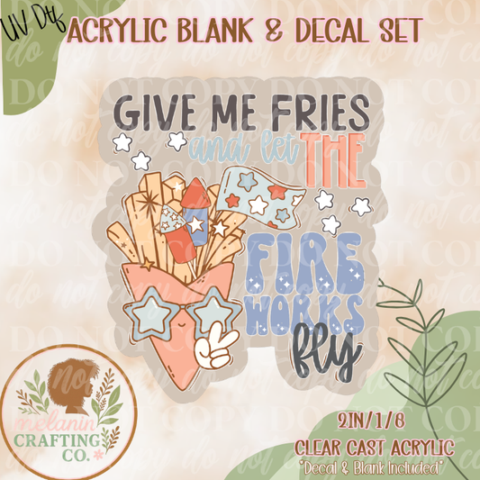 Give Me Fries UV Dtf Acrylic Blank Set