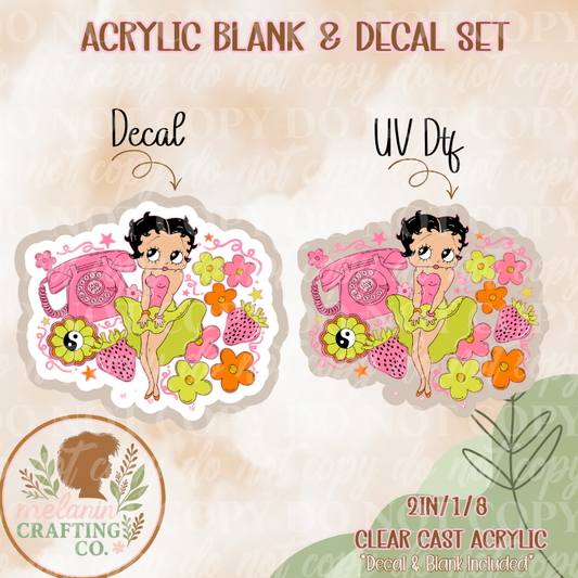 Betty Spring Acrylic Blank & Decal Set