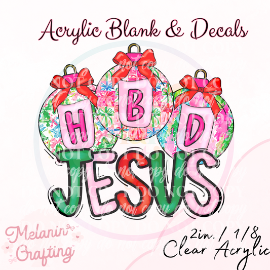 HBD Jesus Acrylic Blank & Decal Set