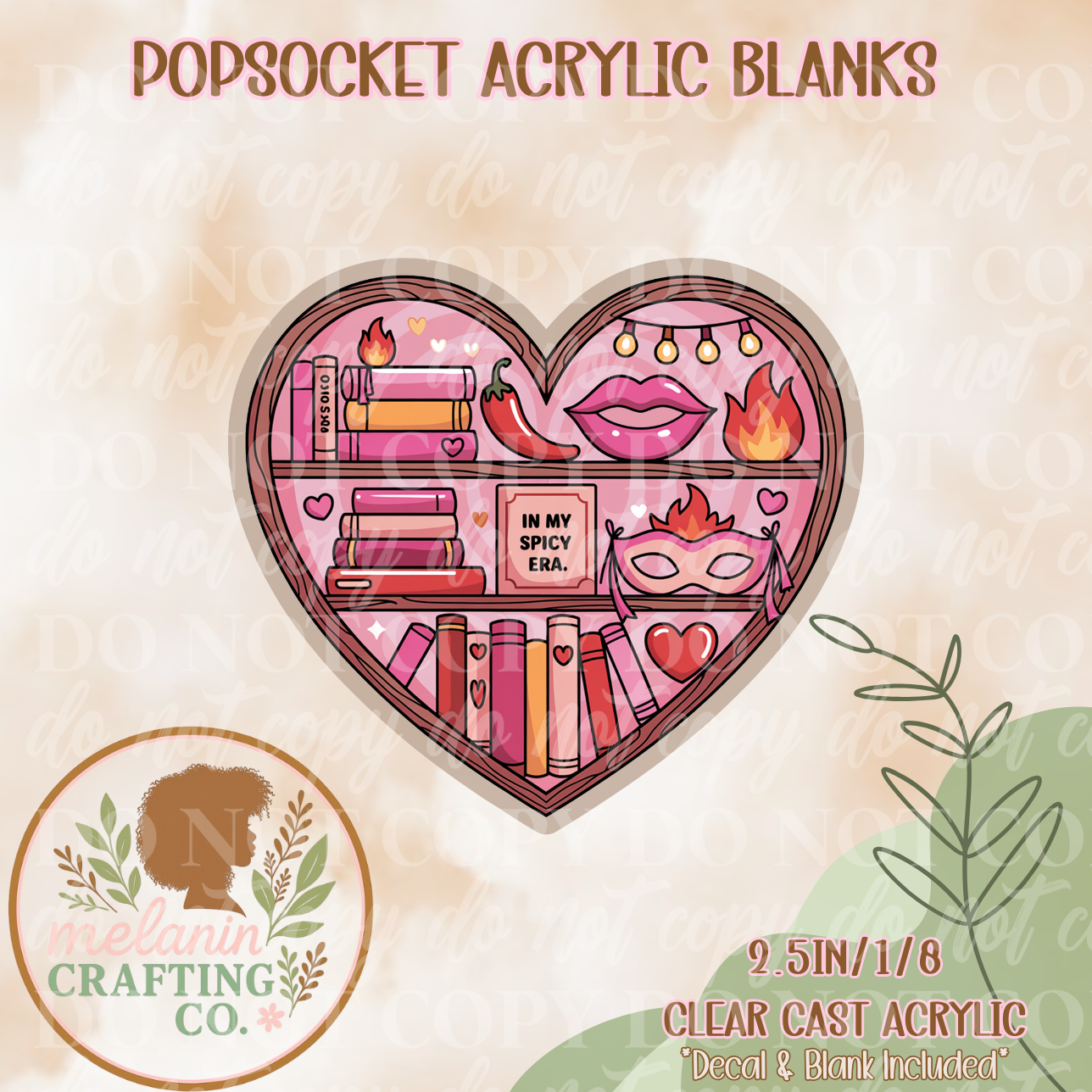 Spicy Era Books Acrylic Blank & Decal For Pop Sockets