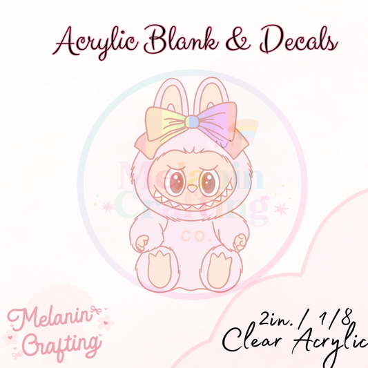 Rainbow Bow Bubu Acrylic Blank & Decal Set