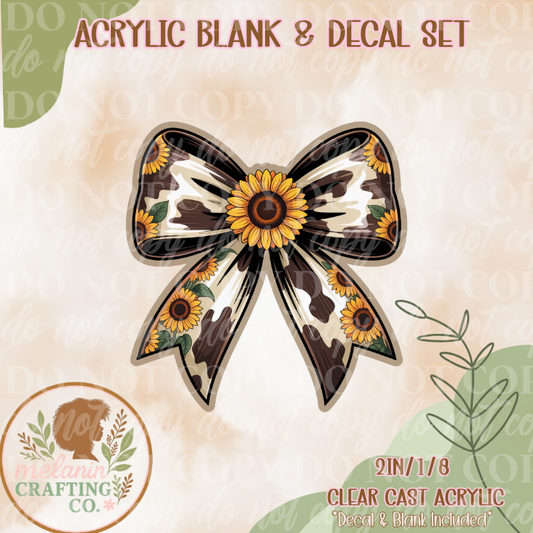 Western Sunflower Acrylic Blank & Decal Set