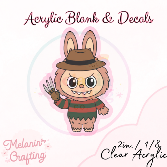 Labubu Freddy Acrylic Blank & Decal Set