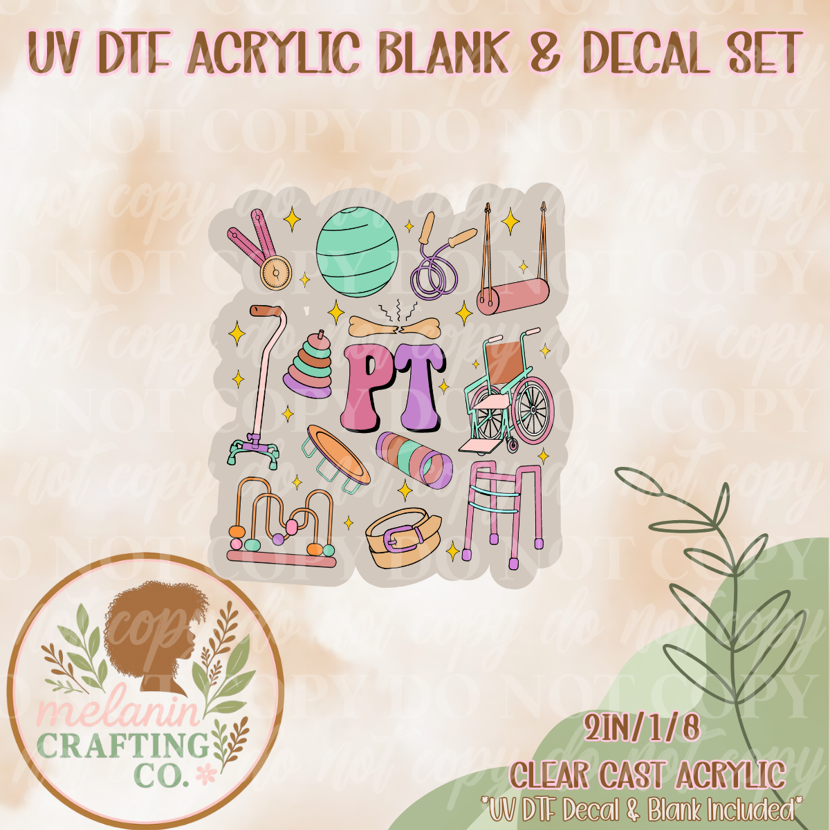 PT UV Dtf Acrylic Blank & Decal Set