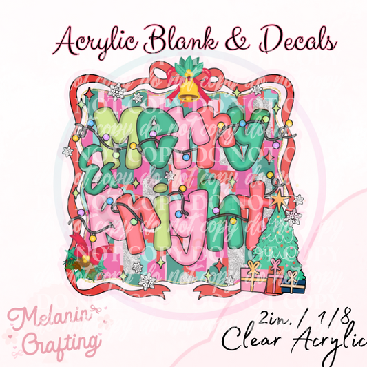 Merry & Bright Acrylic Blank & Decal Set