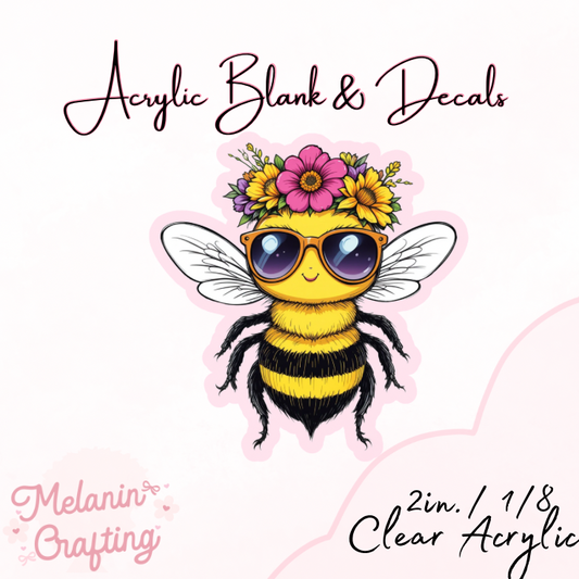 Summer Bumblebee Acrylic Blank & Decal Set