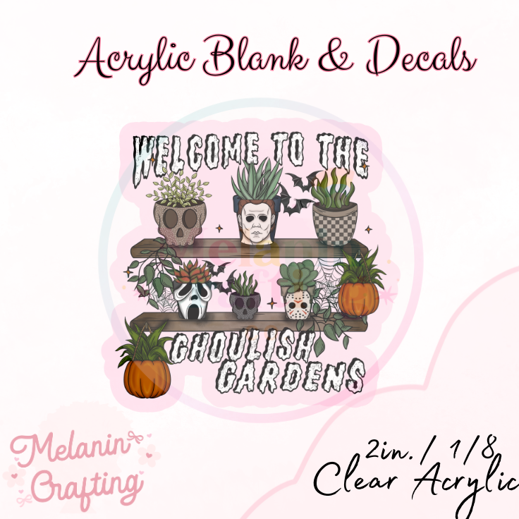 Ghoulish Gardens Acrylic Blank & Decal Set