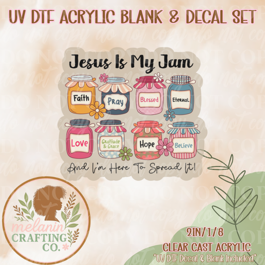 Jesus Is My Jam UV DTF Acrylic Blank & Decal Set