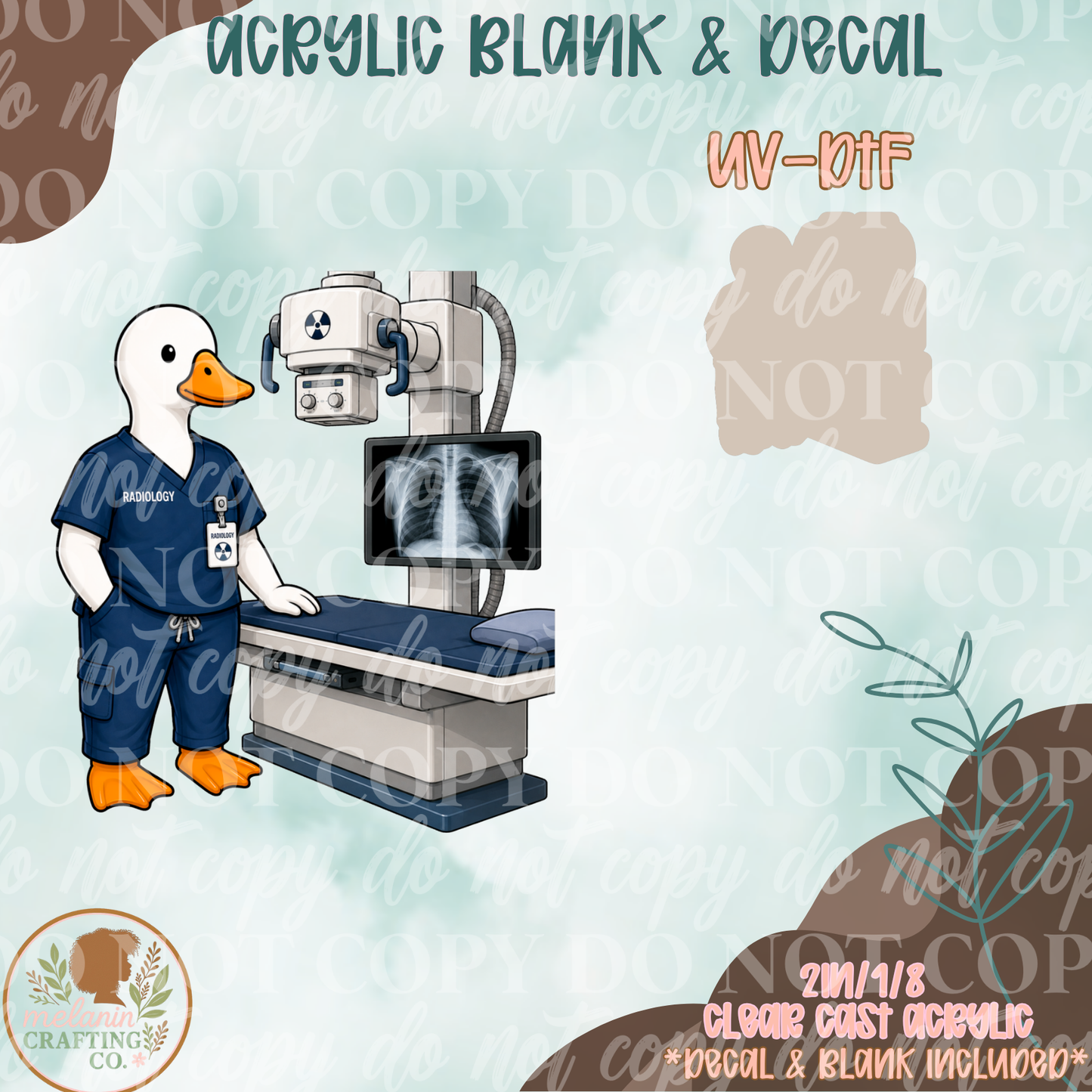 Radiologist Goose UV DTF Acrylic Blank Set