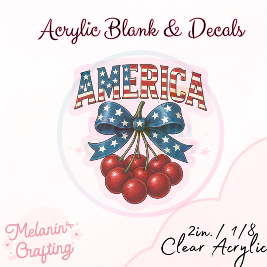 USA Cherries Acrylic Blank & Decal Set (Copy)