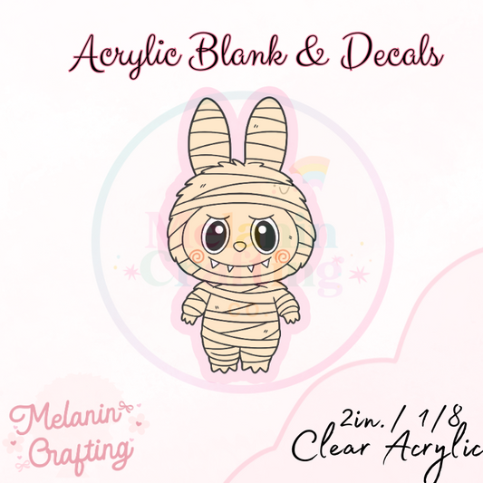Labubu Mummy Acrylic Blank & Decal Set