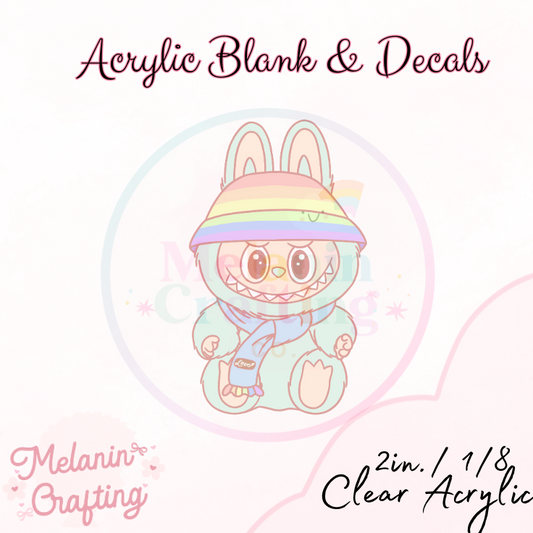 Rainbow Hat Bubu Acrylic Blank & Decal Set