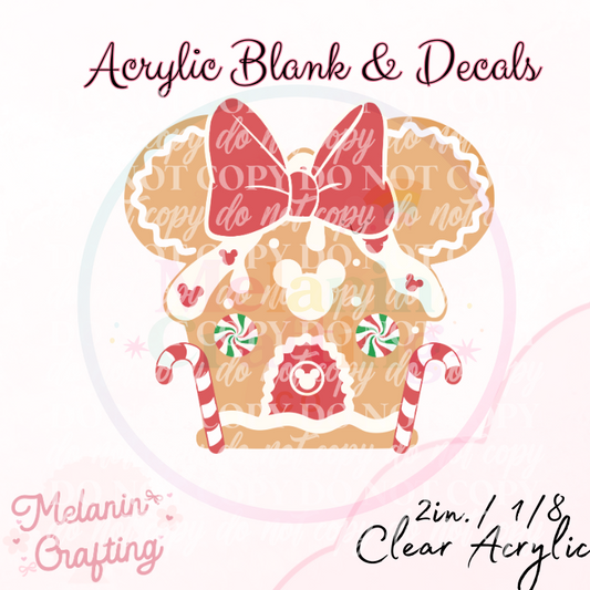Candy Cane House Acrylic Blank & Decal Set