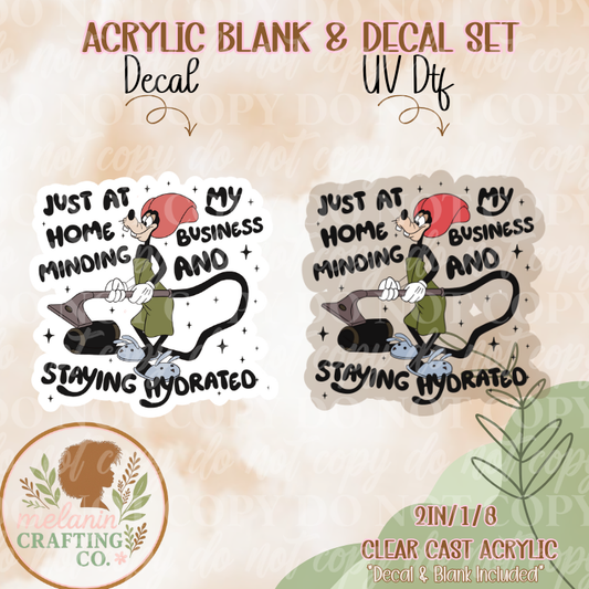 Stay Hydrated Acrylic Blank & Decal Set