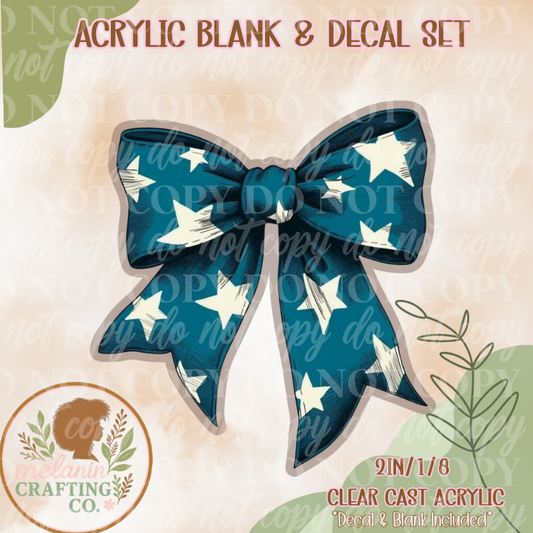 Starry Bow Acrylic Blank & Decal Set
